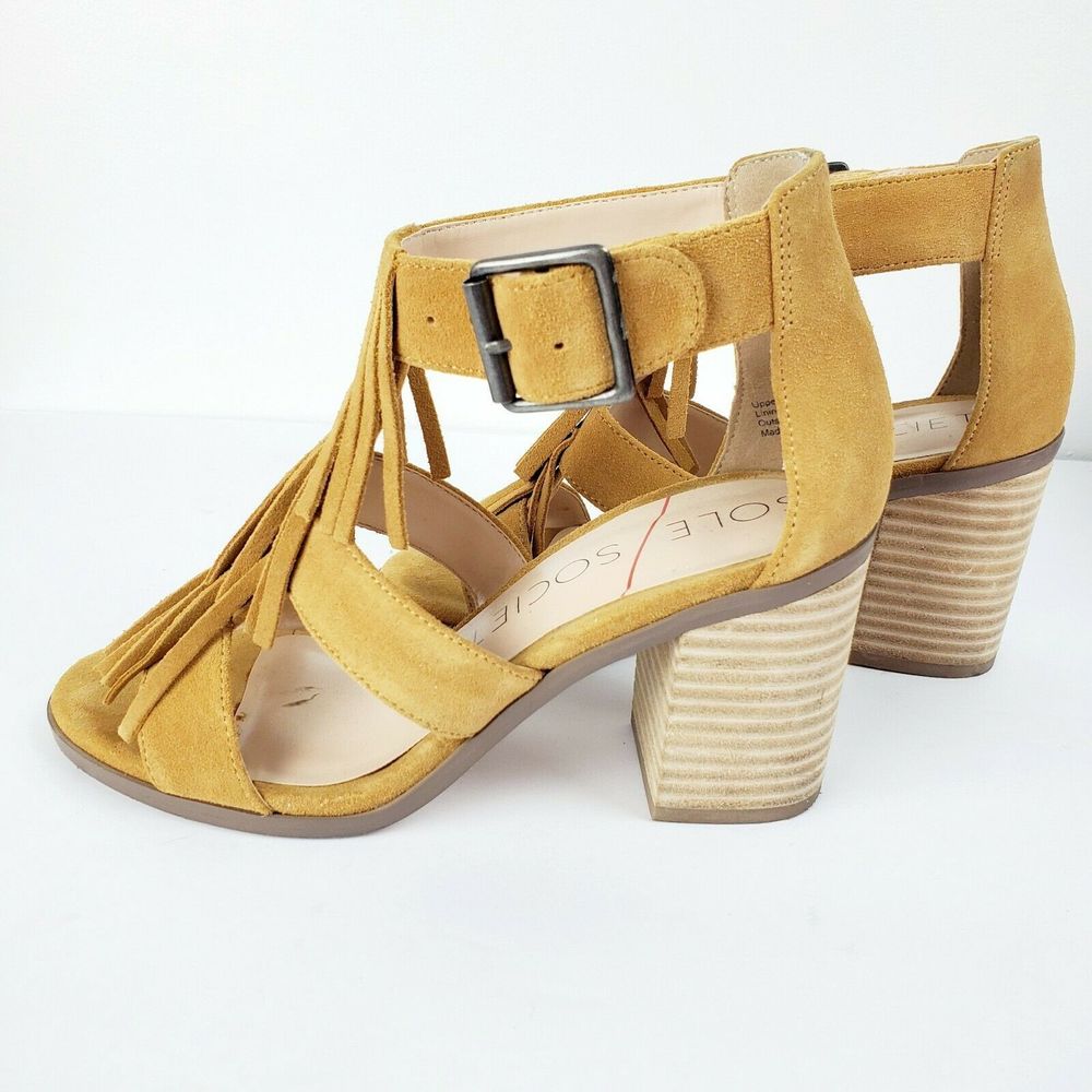 Sole Society DELILAH Suede Fringe Heels Sz 5 EUC - Picture 8 of 10